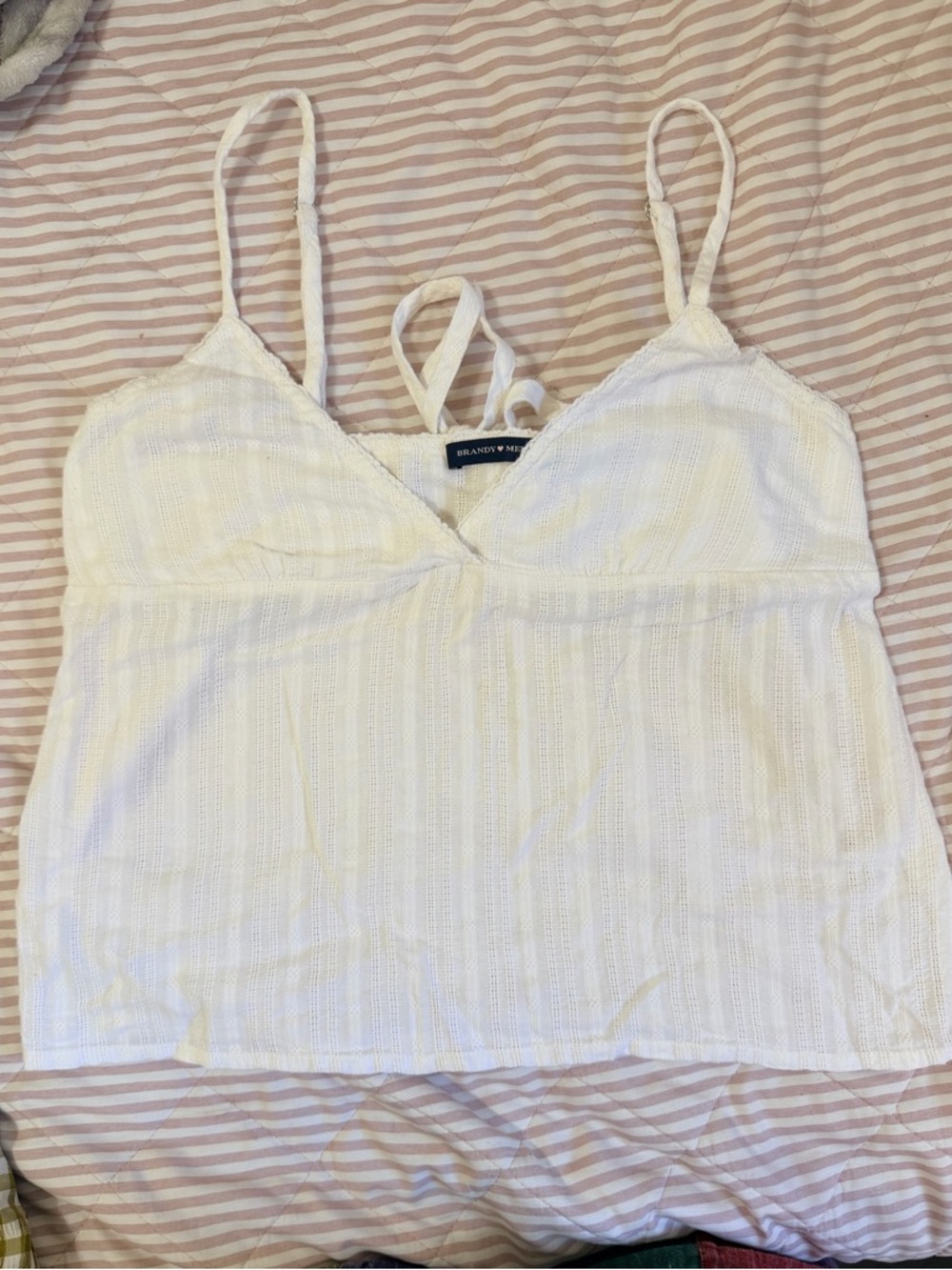 Brandy Melville White Knit Spaghetti Strap Camisole